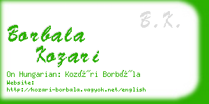 borbala kozari business card